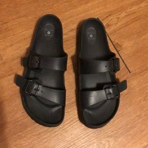 COPY - Black Sandals with 2 straps that buckle
